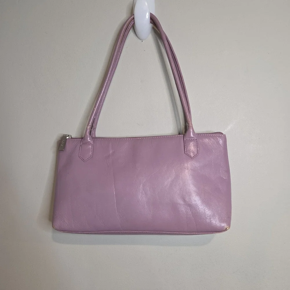 Hobo International Vintage Baguette Shoulder Bag Lavender Purple Leather Y2K